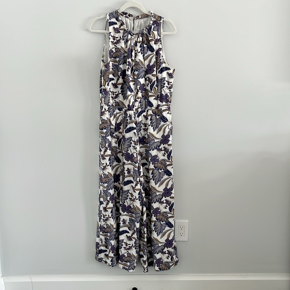 Loft Floral Print Jumpsuit - White and Purple - Picture 3 of 8